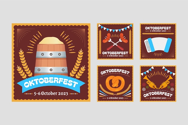 Une Collection De Posts Instagram Plates Pour La Célébration Du Festival De La Bière Oktoberfest