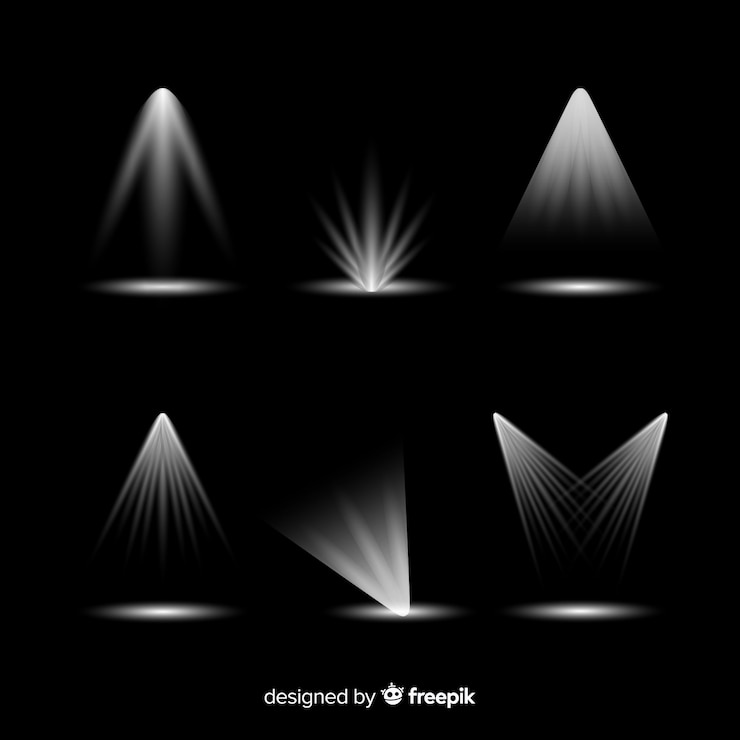 Vecteur gratuit collection de projecteurs réalistes