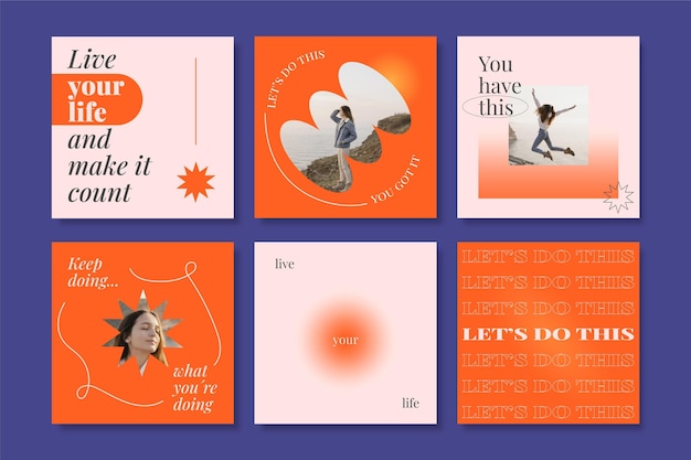 Collection De Publications Instagram De Citations Inspirantes Plates Organiques