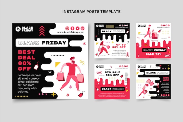 Collection De Publications Instagram Du Vendredi Noir Plat