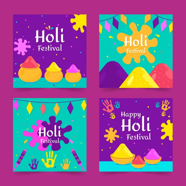 Collection De Publications Sur Instagram Avec Un événement Du Festival De Holi