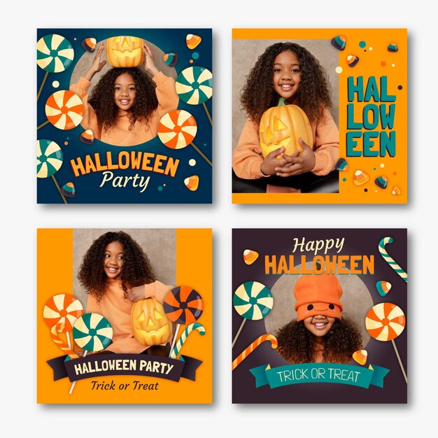 Collection De Publications Instagram Halloween Réalistes Avec Photo