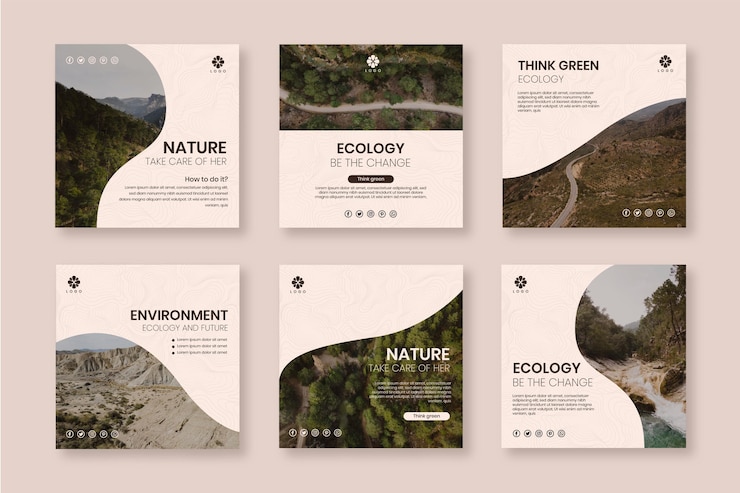 Vecteur gratuit collection de publications instagram de la journée mondiale de l'environnement plat