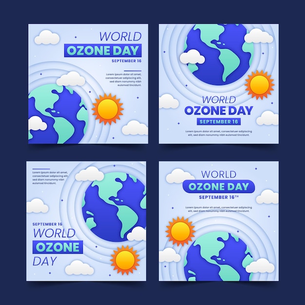 Collection De Publications Instagram De La Journée Mondiale De L'ozone De Style Papier