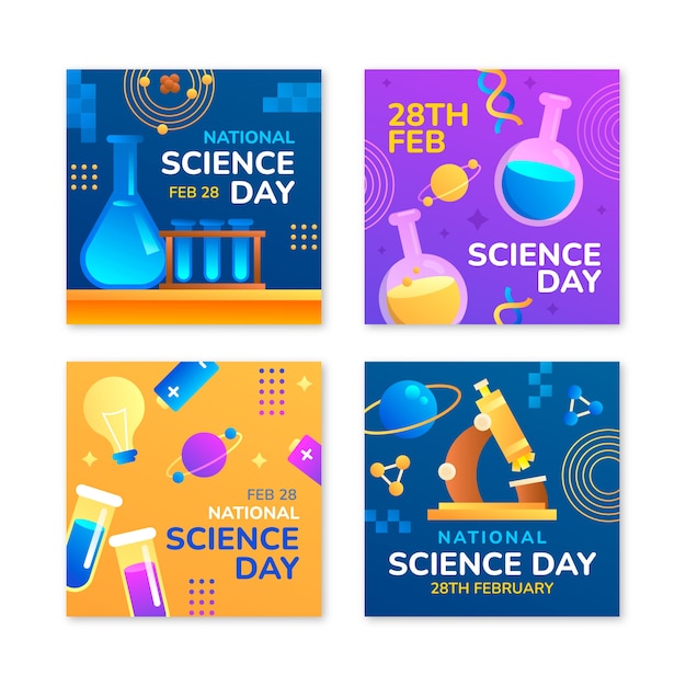 Collection De Publications Instagram De La Journée Nationale De La Science Dégradée