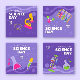Collection de publications instagram de la journée nationale de la science à plat
