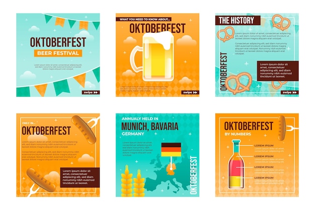 Collection De Publications Instagram Oktoberfest Dégradé