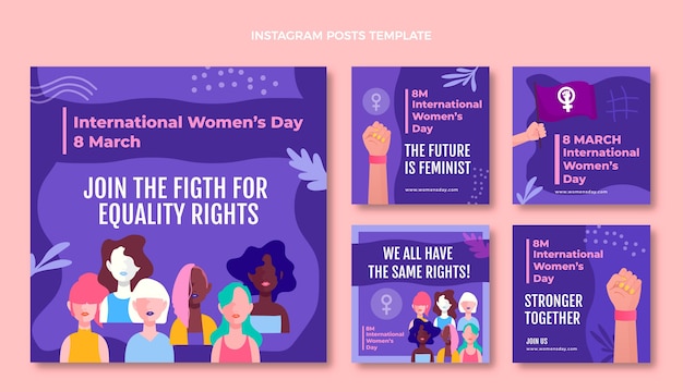 Collection de publications instagram pour la journée internationale de la femme