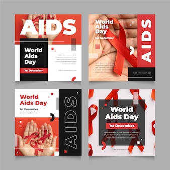 Collection de publications instagram pour la journée mondiale du sida