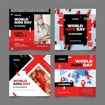 Collection de publications instagram pour la journée mondiale du sida