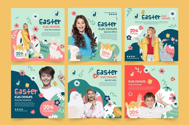 Collection de publications Instagram pour la vente de Pâques