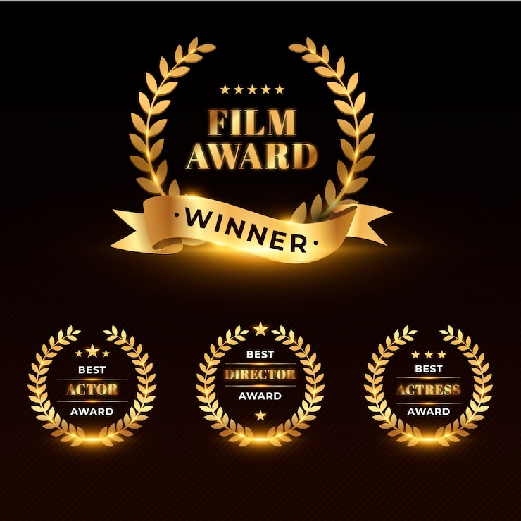 Vecteur gratuit une collection réaliste d'ornements pour les oscars.