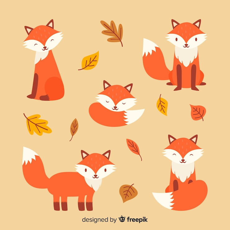 Vecteur gratuit collection de renards dessinés à la main