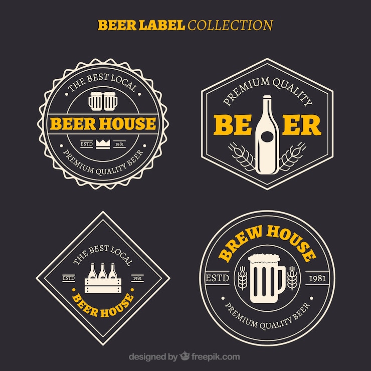 Vecteur gratuit collection de rétro autocollant de bière