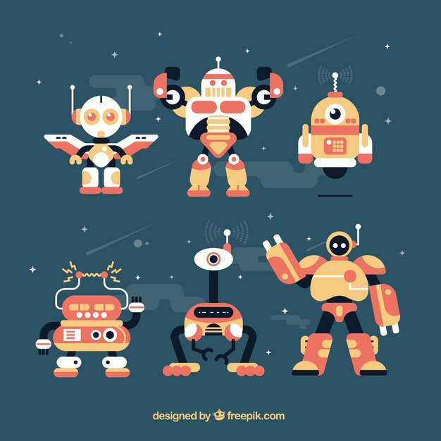 Collection de robots plats