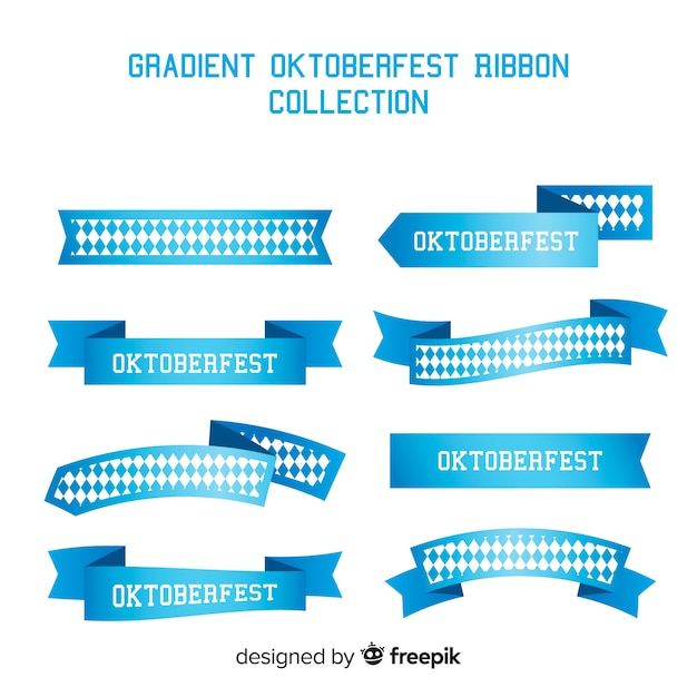 Vecteur gratuit collection de rubans bleus oktoberfest