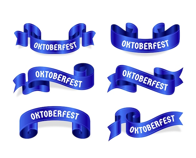 Vecteur gratuit collection de rubans oktoberfest réalistes