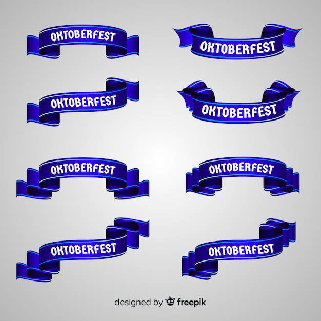 Vecteur gratuit collection de rubans oktoberfest