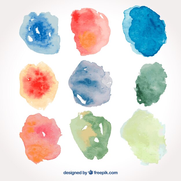 Collection de satin aquarelle coloré