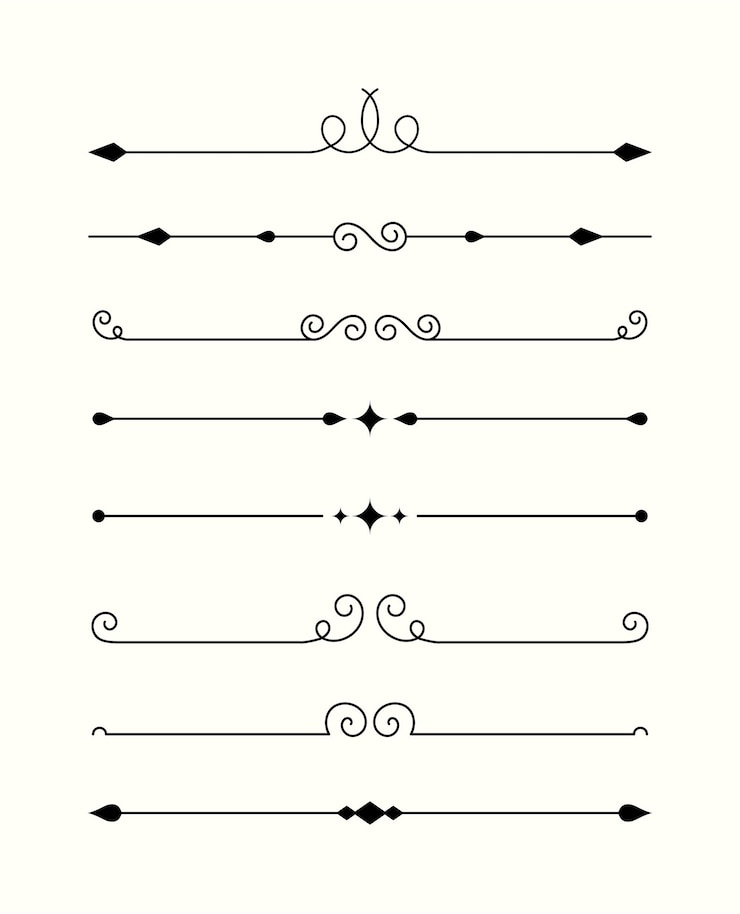Vecteur gratuit collection de séparateurs ornementaux calligraphiques