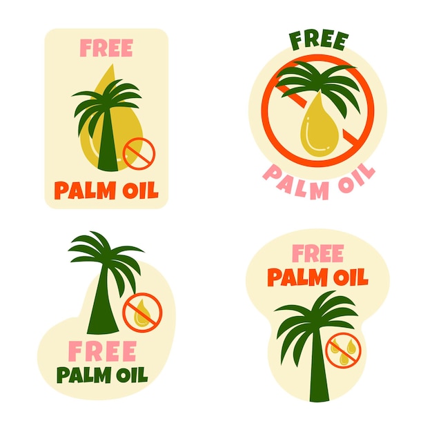 Vecteur gratuit collection de signes d'huile de palme