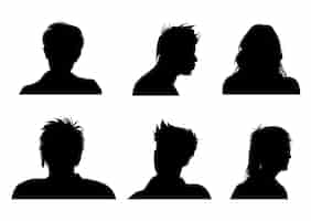 Vecteur gratuit collection de silhouettes d'avatar de personnes