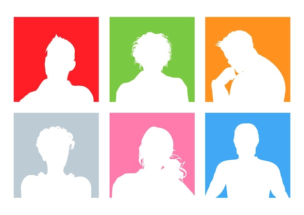 Vecteur gratuit collection de silhouettes d'avatars masculins et féminins