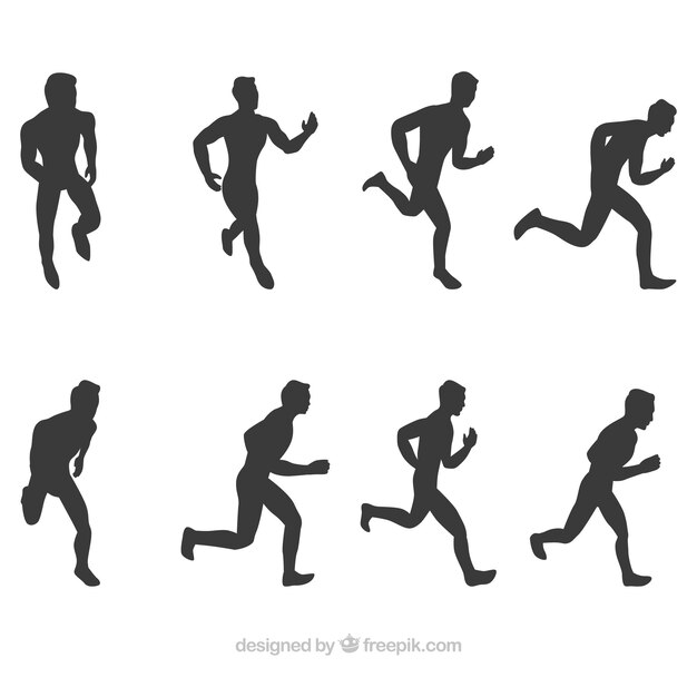 Collection de silhouettes de coureur