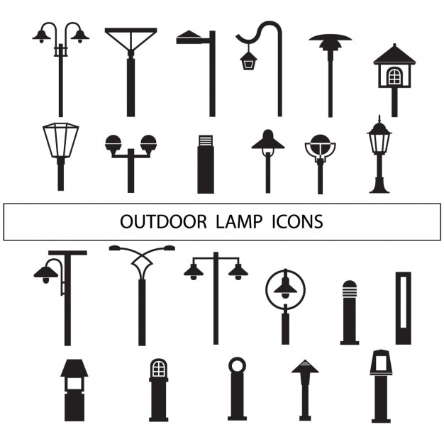 Vecteur gratuit collection silhouettes lampes