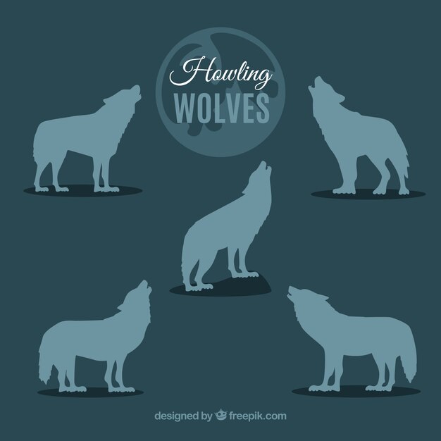 Collection De Silhouettes De Loup