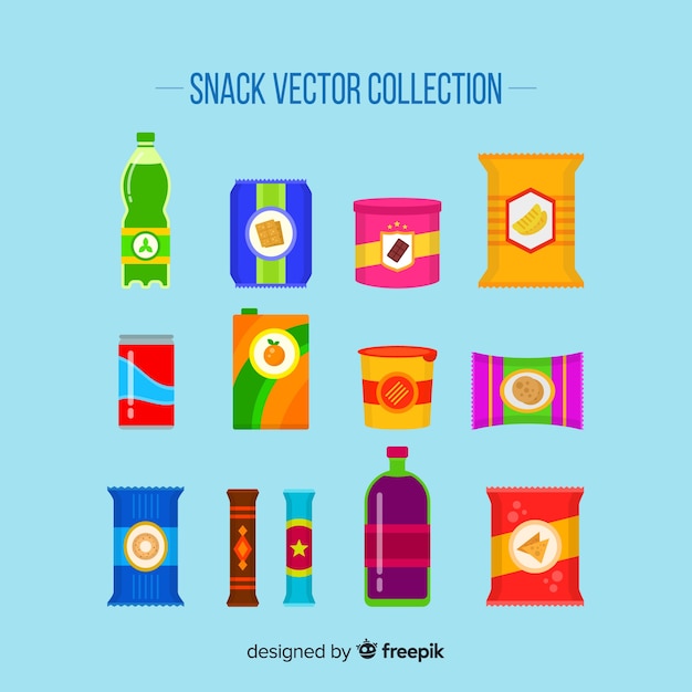 Vecteur gratuit collection de snacks différents