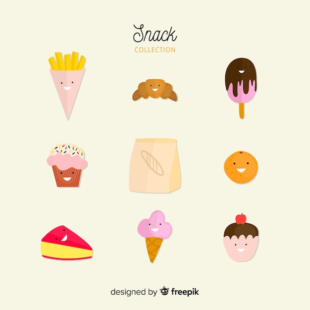 Vecteur gratuit collection de snacks