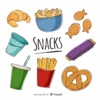 Vecteur gratuit collection de snacks