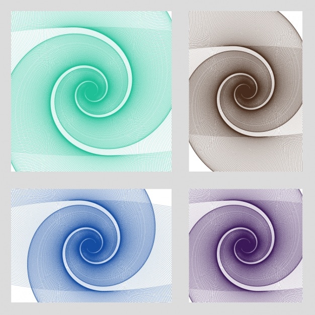 Vecteur gratuit collection spiral carte psychédélique