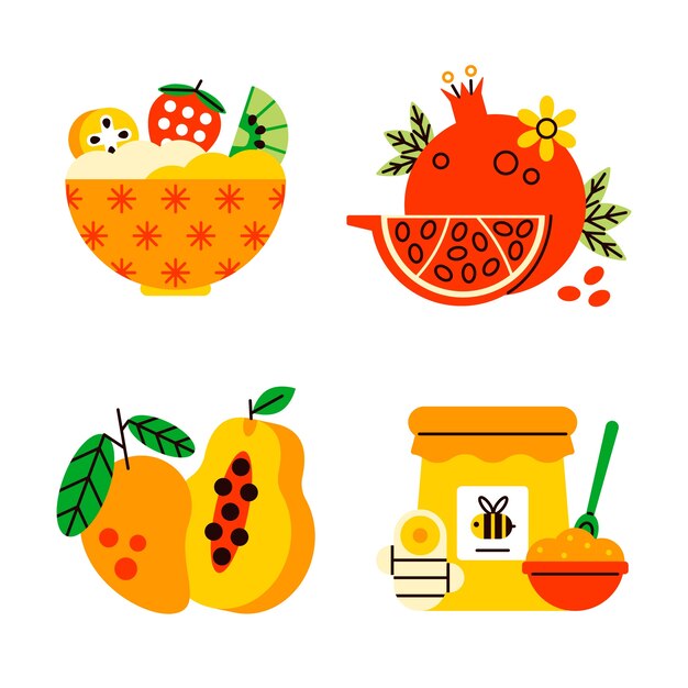 Collection de stickers fruits