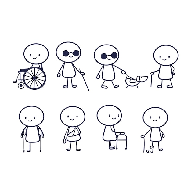 Collection de stickman dessinée à la main