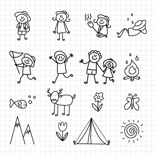 Collection De Stickman Dessinés à La Main