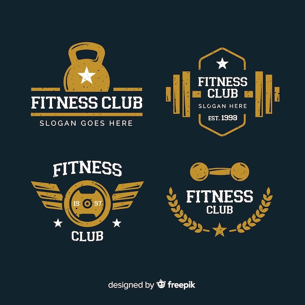 Vecteur gratuit collection de style plat logo crossfit