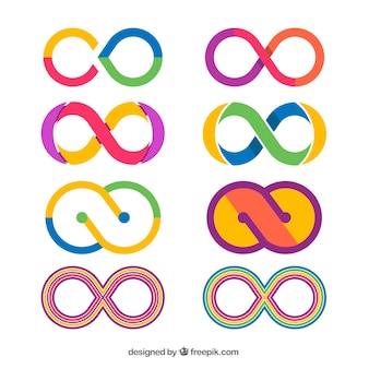 Collection de symboles infinis colorés