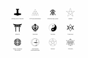 Vecteur gratuit collection de symboles religieux design plat