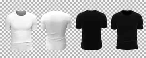 Vecteur gratuit collection de t-shirts blancs et noirs pour hommes