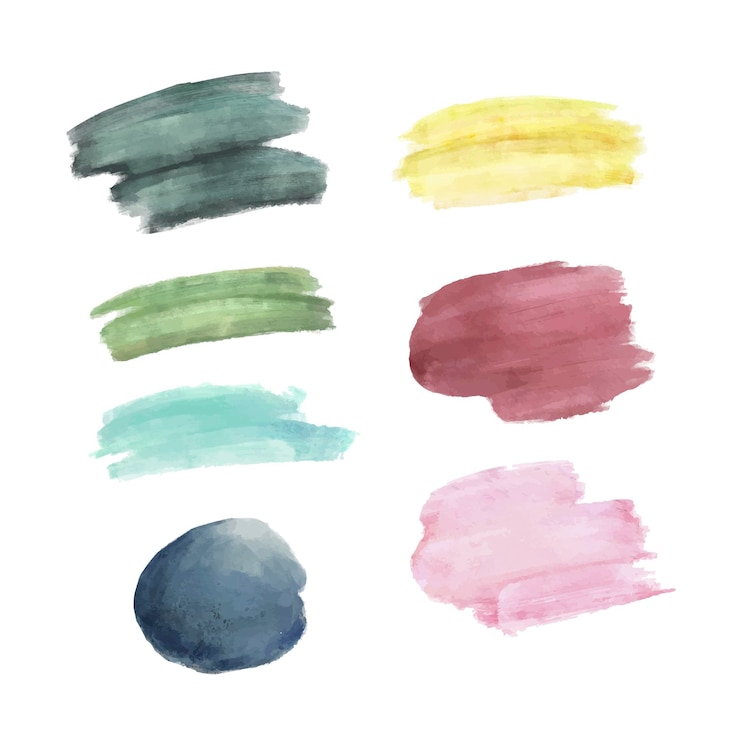 Vecteur gratuit collection de taches d'aquarelle peintes à la main