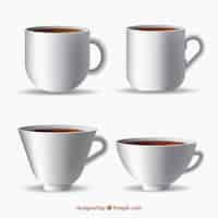 Vecteur gratuit collection de tasse de café réaliste blanc