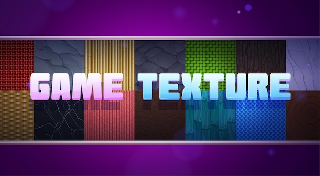 Collection De Textures De Jeu Avec Des Motifs Sans Soudure De Pierres En Tissu Tissé, De Tuiles De Toit En Bambou Et De Marbre