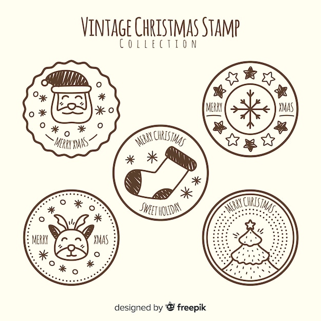 Collection De Timbres De Noël Vintage