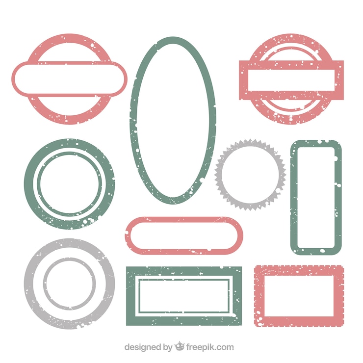 Vecteur gratuit collection de timbres vintage