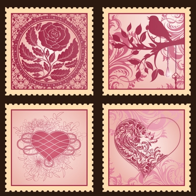 Vecteur gratuit collection timbres