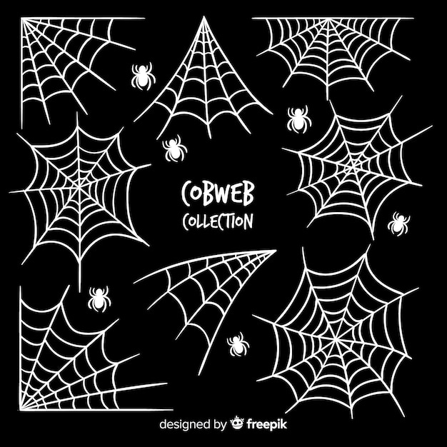 Vecteur gratuit collection de toile d'araignée halloween