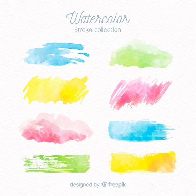 Collection De Traits Aquarelle Colorée