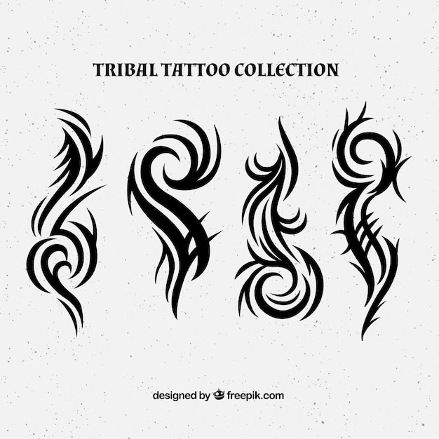 Vecteur gratuit collection tribale de tatouage de style nouveau